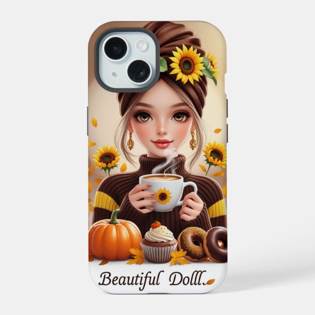 Ein digitales Puppensymbol iPhone 15 Hülle (Rückseite)