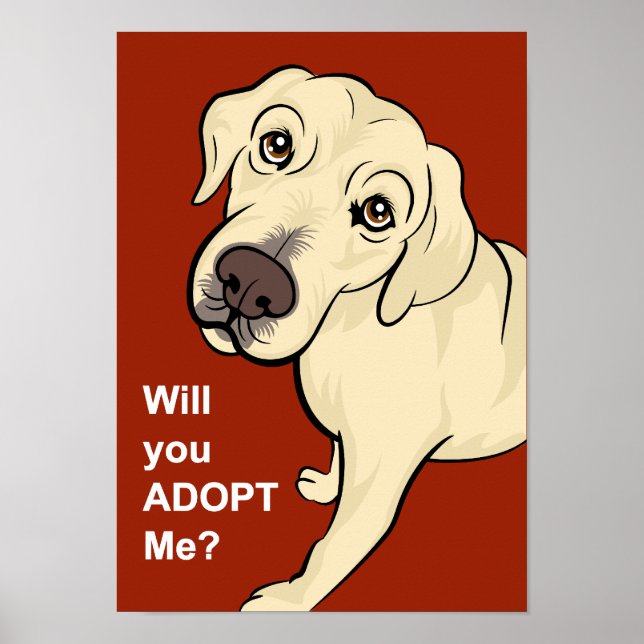 Ein Dog Poster adoptiert (Vorne)