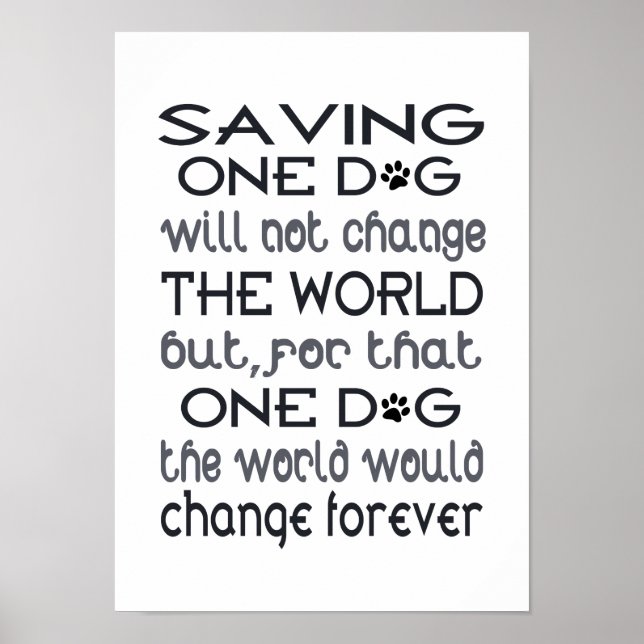 Ein Dog-Poster gerettet Poster (Vorne)