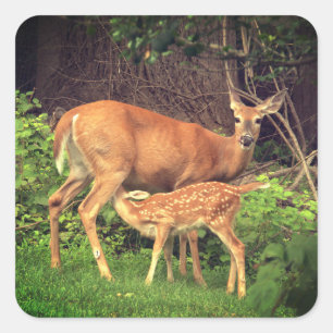 Ein Doh und ihre Fawn Quadratischer Aufkleber