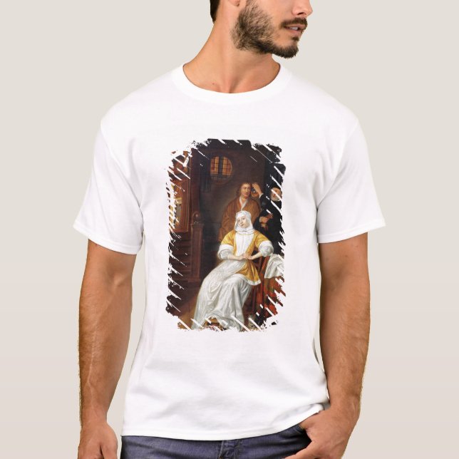 Ein Doktor Visiting eine junge Dame in einem T-Shirt (Vorderseite)