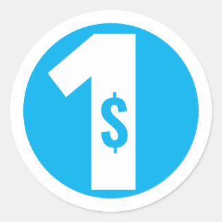 Ein Dollar Runder Aufkleber