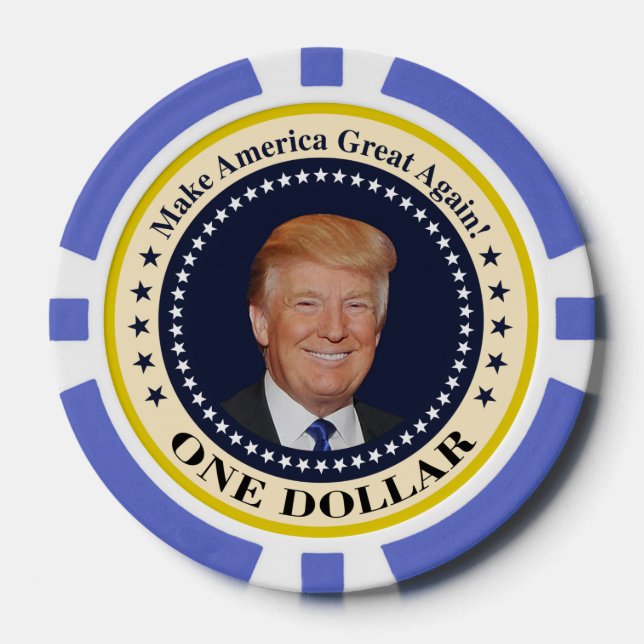 ein Dollar Trumpf Pokerchips (Vorderseite)