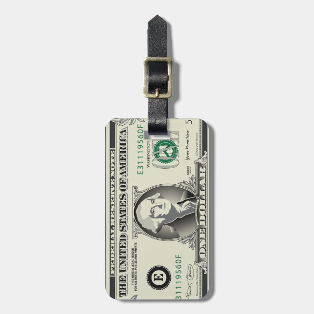 Ein Dollarschein-Gepäckanhänger US $ Gepäckanhänger (Vorderseite vertikal)