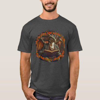 Ein Drache liest zum Lernen und zur Freude. T-Shirt