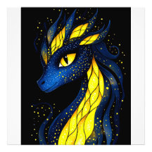Ein Drache mit leuchtend gelben Schuppen