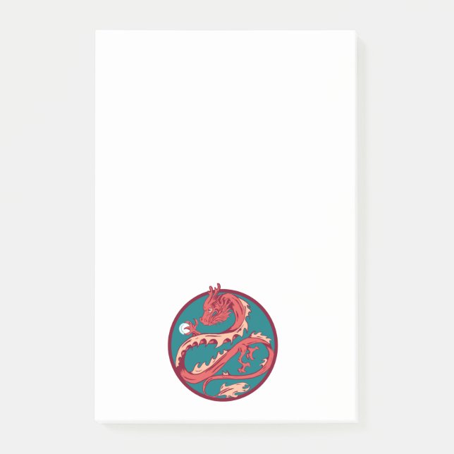 Ein Drache und seine magische Perle Post-it Klebezettel (Vorderseite)