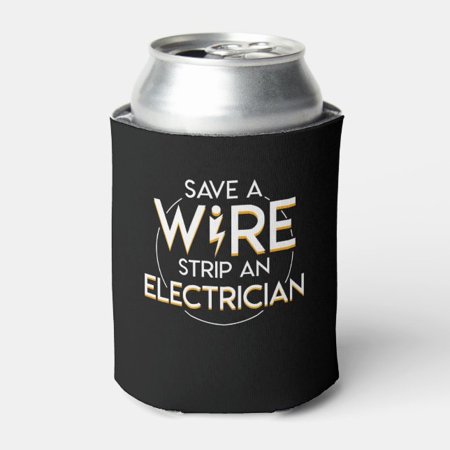 Ein Draht gerettet, ein Elektro spendet Shirt Dosenkühler (Kanne Vorderseite)