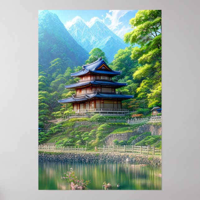 Ein dreistöckiges japanisches Landhaus Poster (Vorne)