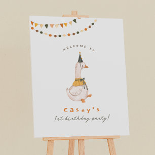 Ein Dummer Gans Erster Geburtstag Party Willkommen Poster