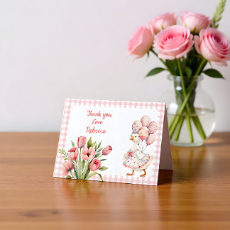 Ein Dummer Gans Mädchen's Erster Geburtstag Dankeskarte