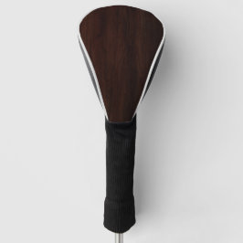 Ein dunkler Holzgrund Golf Headcover