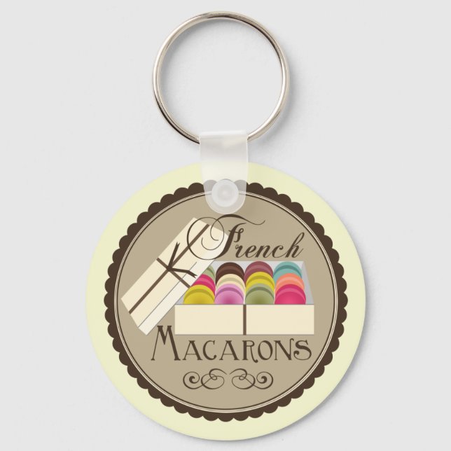 Ein Dutzend französischer Macarons in Geschenkboxe Schlüsselanhänger (Vorderseite)