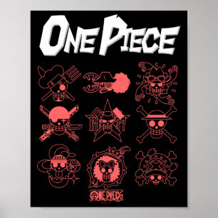 Ein Ece Anime Jolly Rogers Icons Umrisse für Crew Poster