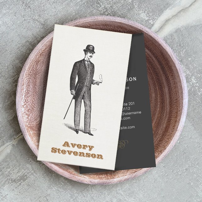 Ein echter Gentleman in Bowler Hat Business Card Visitenkarte (Von Creator hochgeladen)