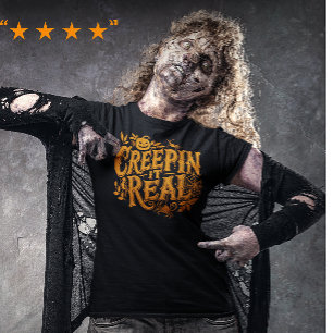Ein echter Orange Halloween Retrotext Tri-Blend Shirt
