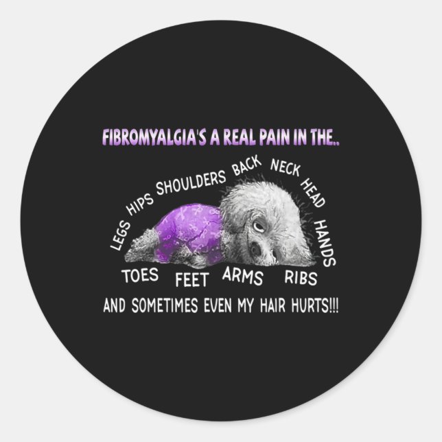 Ein echter Schmerz Bichon Frise Hund Runder Aufkleber (Vorderseite)