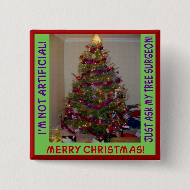 Ein echter Weihnachtsbaum Button (Vorderseite)