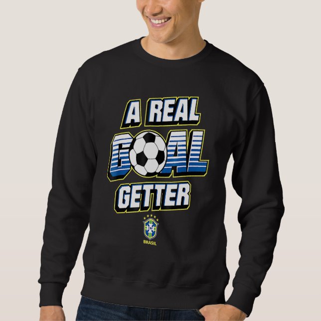 Ein echtes Ziel, um Brasil Futbols Long Sweatshirt (Vorderseite)