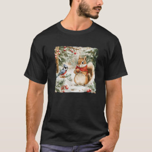 Ein Eichhörnchen in einem verschneiten Wald im Vin T-Shirt