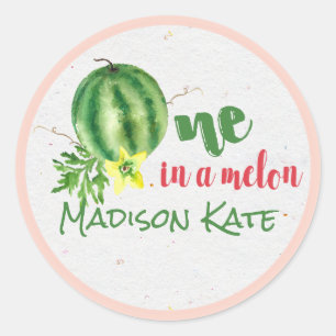 Ein ein Melone-in den personalisierten Runder Aufkleber
