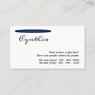 Ein einfaches, aber elegantes Spieldatum Kinder Visitenkarte