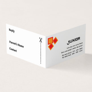 Ein einfaches bleibe über Kinder Visitenkarten