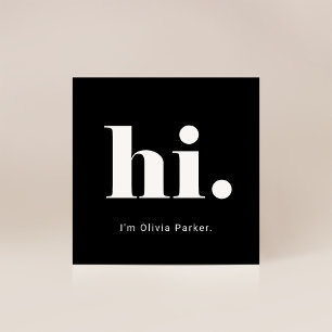 Ein einfaches Hallo   Fett und moderne Typografie Quadratische Visitenkarte