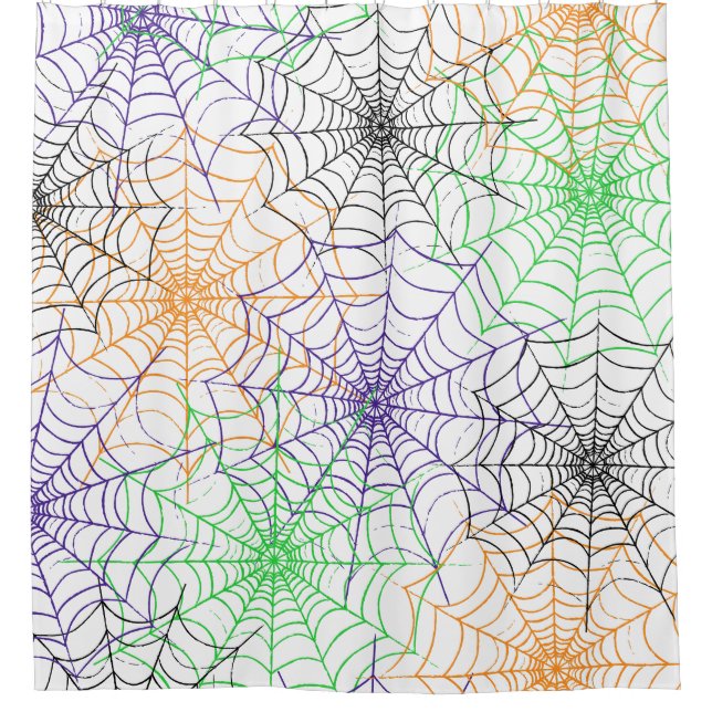 Ein einfaches Halloween-Webmuster Duschvorhang (Vorderseite)