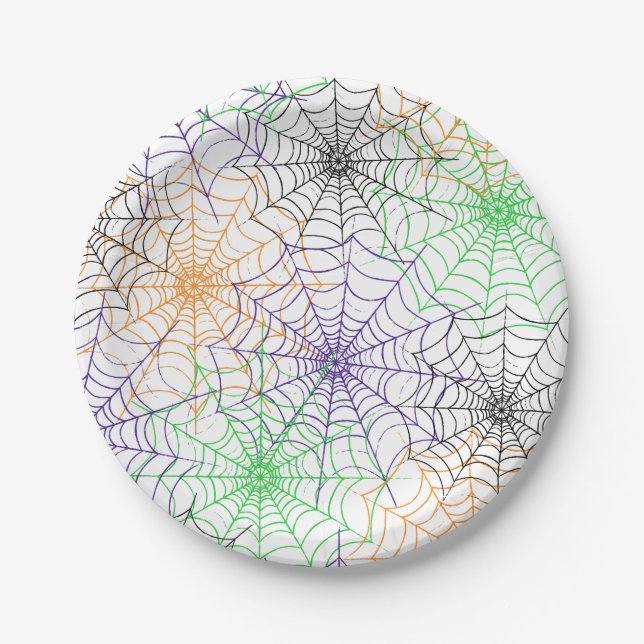 Ein einfaches Halloween-Webmuster Pappteller (Vorderseite)