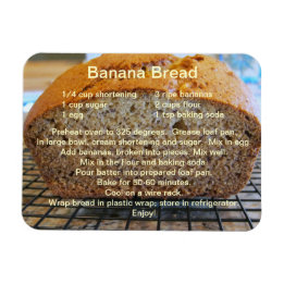 Ein einfaches Rezept für Bananenbrot auf einem Mag Magnet