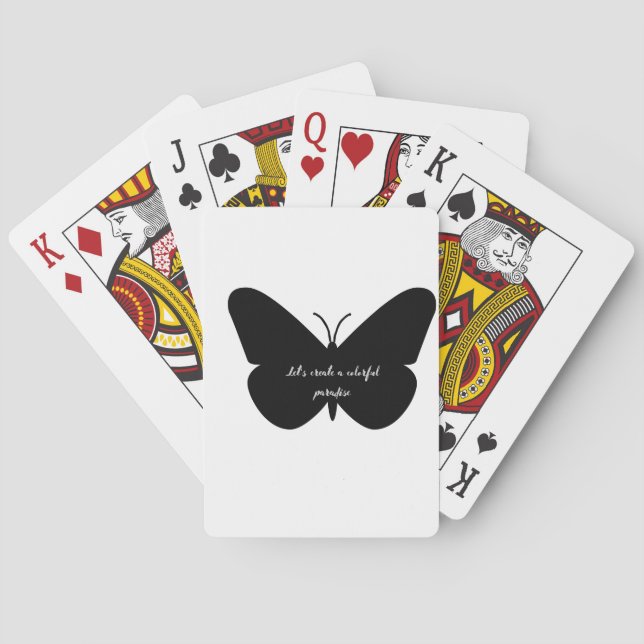 Ein einfaches Zitat in einem einfachen Schmetterli Spielkarten (Rückseite)
