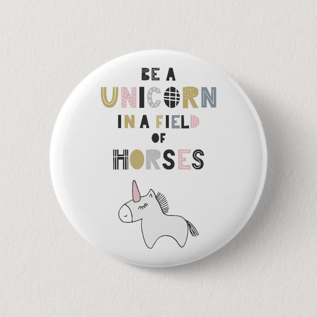 Ein Einhorn auf einem Pferdefeld sein Button (Vorderseite)