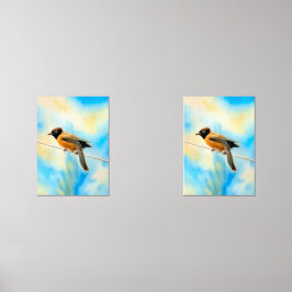 Ein einsamer bunter Vogel Bilderwand Sets