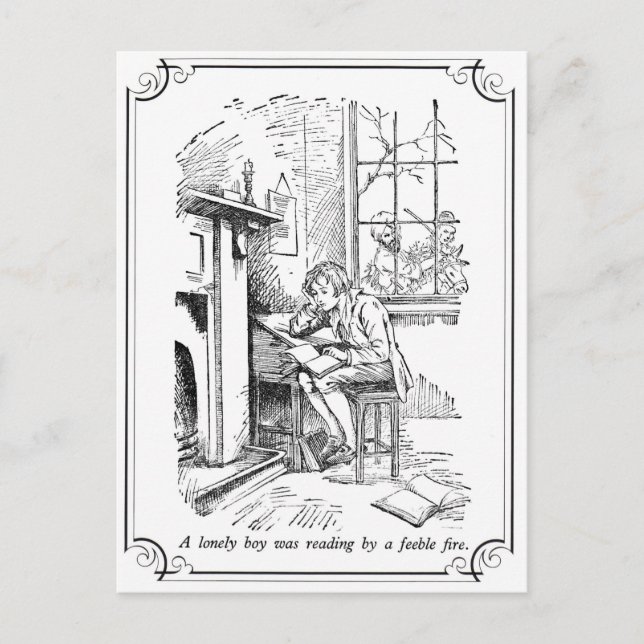 Ein einsamer Junge Postkarte (Vorderseite)