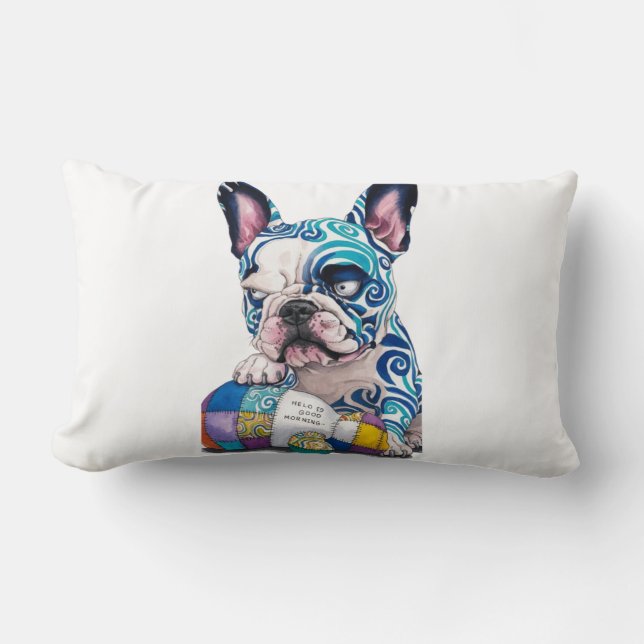 Ein einzigartiger französischer Bulldogge Lendenkissen (Vorderseite)