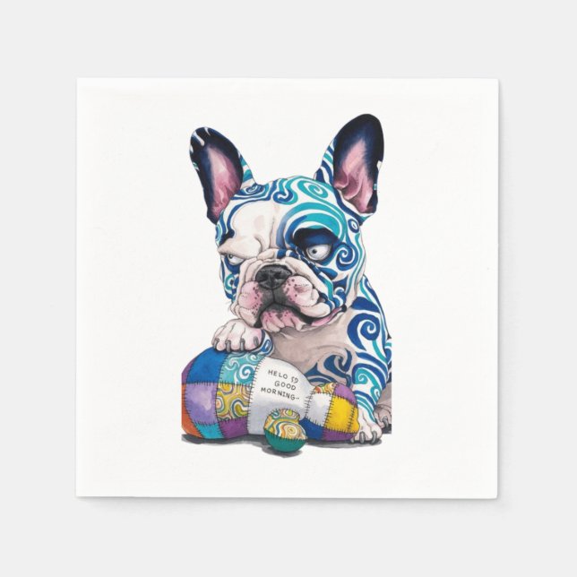 Ein einzigartiger französischer Bulldogge Serviette (Vorderseite)