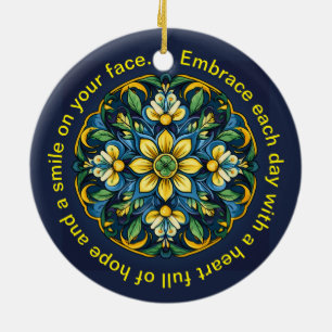 💚 💙 💛 Ein einzigartiges Azulejo Elegante: Mitte Keramik Ornament