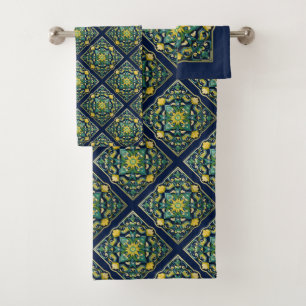 💛 💚 💙 ein einzigartiges Azulejo Masterpiece Badhandtuch Set