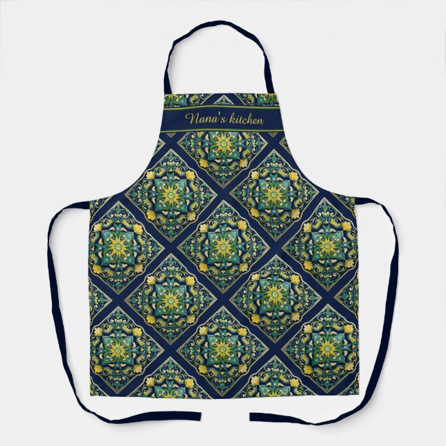 💛 💚 💙 ein einzigartiges Azulejo Masterpiece Schürze (Vorderseite)