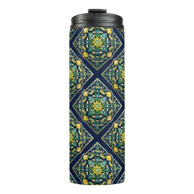 💛 💚 💙 ein einzigartiges Azulejo Masterpiece Thermosbecher (Vorderseite)