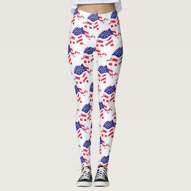 Ein Elefant aus der US-Flagge Leggings (Vorderseite)