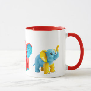 Ein Elefantenfestival, superniedlich gefärbt. Tasse