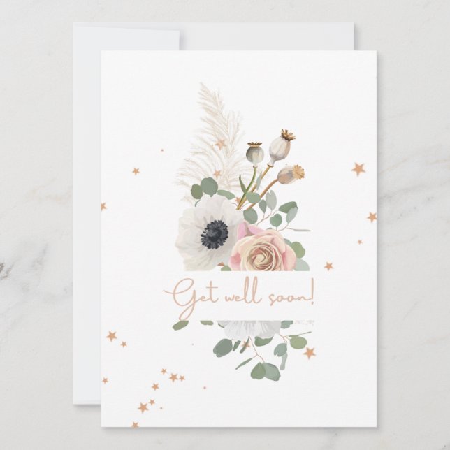 Ein elegantes Bouquet mit Blume mit Botschaft Karte (Vorderseite)