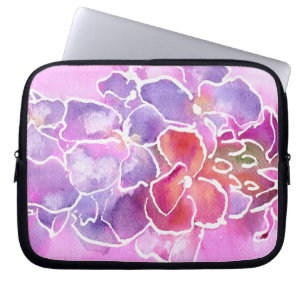 Ein elegantes, florales Rosa und ein mauvischer La Laptopschutzhülle