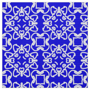 Ein elegantes geometrisches blau-weißes Stoffmuste Stoff