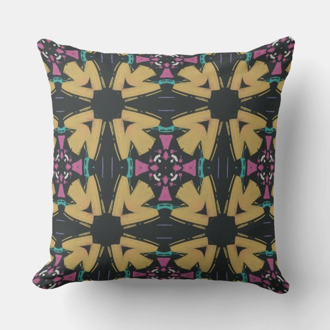 Ein elegantes geometrisches Stoffdesign Kissen (Vorderseite)
