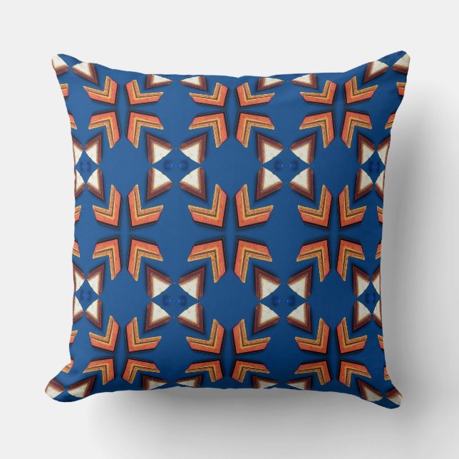 Ein elegantes geometrisches Stoffdesign Kissen (Vorderseite)