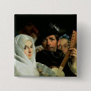 Ein elegantes Paar von Madrid, c.1770 Button