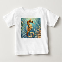 Ein elegantes Seepferd, das unter Wasser schwimmt